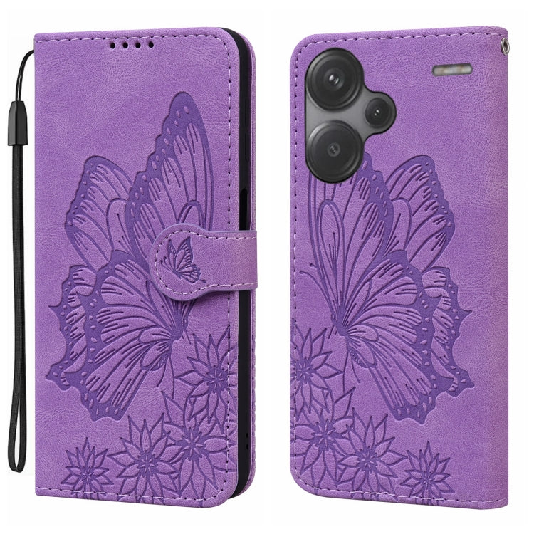 Retro Skin Feel Butterflies Embossing Horizontal Flip Leather Phone Case, For Redmi Note 14 5G, For Redmi Note 14 Pro 5G, For Redmi 14C 4G, For Xiaomi Redmi Note 13 Pro 4G, For Xiaomi Redmi Note 13 4G, For Xiaomi Redmi 13C / POCO C65                   ...