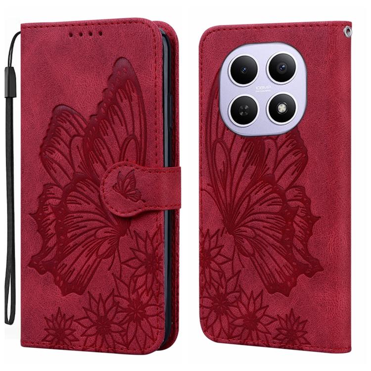 Retro Skin Feel Butterflies Embossing Horizontal Flip Leather Phone Case, For Redmi Note 15 Pro+ 5G Global 163.3mm, For Redmi Note 15 4G / 5G Global 164mm, For Redmi Note 15 Pro 4G Global 163.2mm, For Redmi Note 15 Pro 5G Global 163.6mm                ...