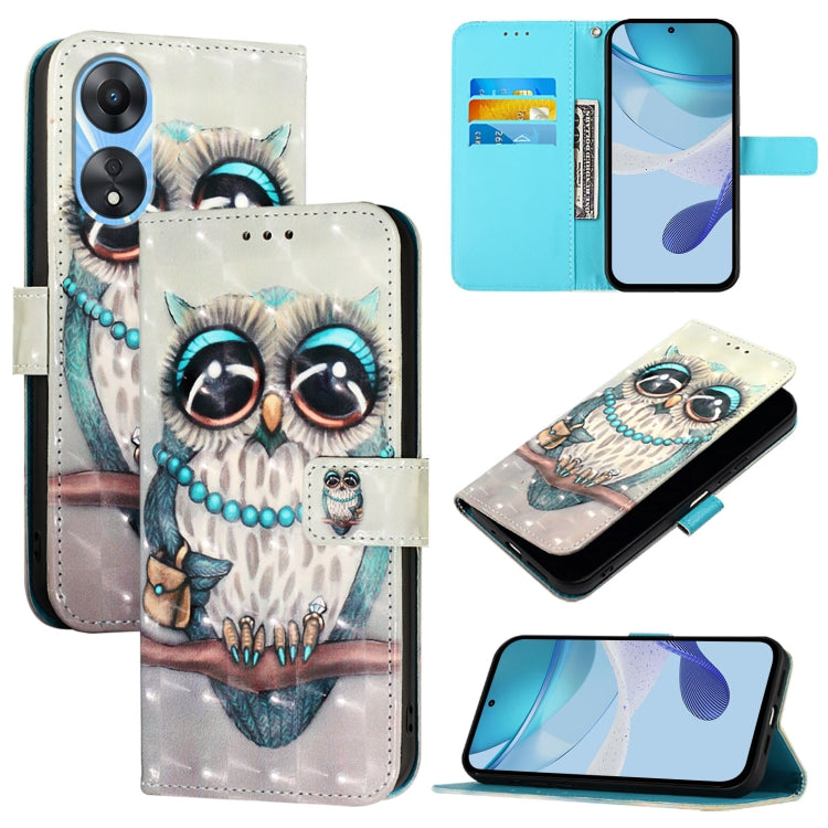 3D Painting Horizontal Flip Leather Phone Case, For OPPO A38 4G / A18 4G Global, For OPPO Reno9 A JP Version, For OPPO Reno10 / Reno10 Pro Global, For OPPO A98 5G / F23 5G India, For OPPO Find X8 Pro, For OPPO A78 5G / A1x 5G