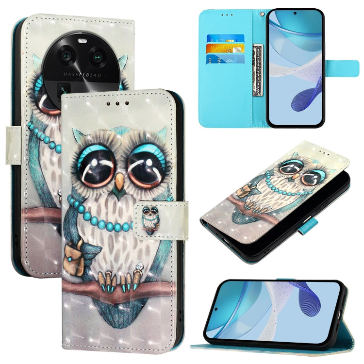 3D Painting Horizontal Flip Leather Phone Case, For OPPO Reno8 T 4G Global, For OPPO Find X6 Pro, For OPPO Find X6, For OPPO A1 Pro 5G / Reno8 T 5G Global, For OPPO A57 4G / A77 4G, For OPPO A57s 4G / A57e 4G / A77s 4G