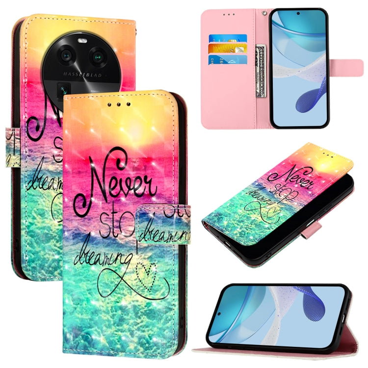 3D Painting Horizontal Flip Leather Phone Case, For OPPO Reno8 T 4G Global, For OPPO Find X6 Pro, For OPPO Find X6, For OPPO A1 Pro 5G / Reno8 T 5G Global, For OPPO A57 4G / A77 4G, For OPPO A57s 4G / A57e 4G / A77s 4G