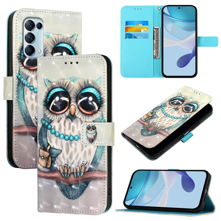 3D Painting Horizontal Flip Leather Phone Case, For OPPO A94 5G Global, For OPPO A54 5G / A74 5G / A93 5G, For OPPO Reno5 5G / 4G / Find X3 Lite, For OPPO F17 / A73 2020 4G Global, For OPPO F17 Pro / A93 2020 4G Global, For OPPO A92s 5G