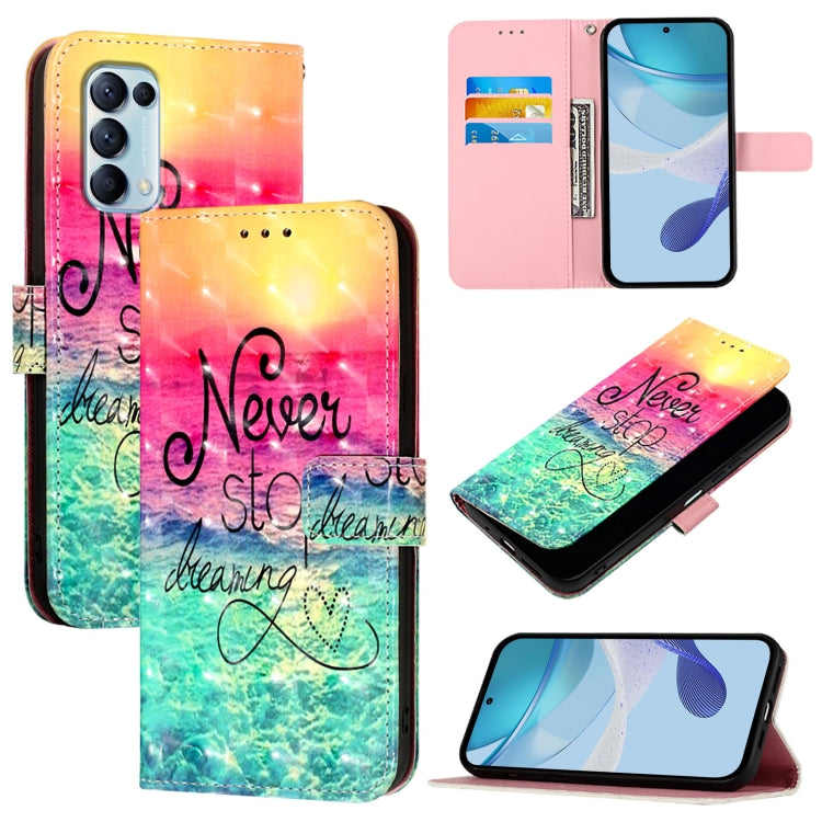 3D Painting Horizontal Flip Leather Phone Case, For OPPO A94 5G Global, For OPPO A54 5G / A74 5G / A93 5G, For OPPO Reno5 5G / 4G / Find X3 Lite, For OPPO F17 / A73 2020 4G Global, For OPPO F17 Pro / A93 2020 4G Global, For OPPO A92s 5G