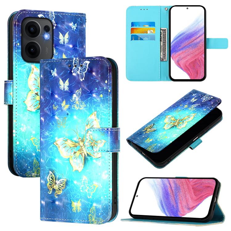 3D Painting Horizontal Flip Leather Phone Case, For OPPO A5 5G Global, For OPPO Reno13 F 5G Global, For OPPO A5 Pro China, For OPPO Find X8, For OPPO A80 5G EU Version / K12x 5G Global, For OPPO Reno12 F Global