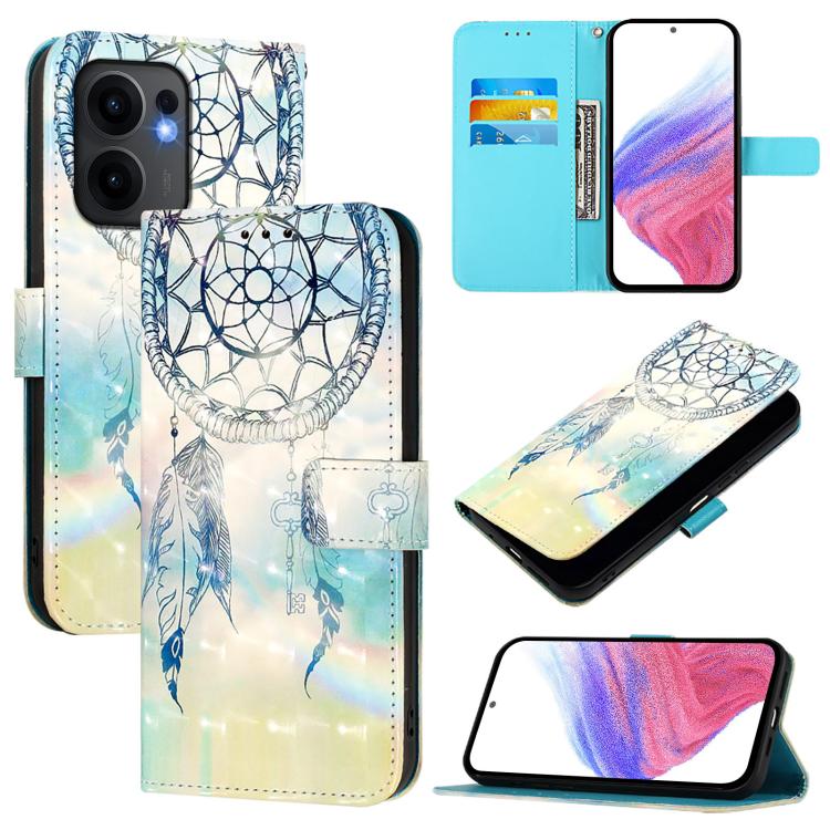 3D Painting Horizontal Flip Leather Phone Case, For OPPO A5 5G Global, For OPPO Reno13 F 5G Global, For OPPO A5 Pro China, For OPPO Find X8, For OPPO A80 5G EU Version / K12x 5G Global, For OPPO Reno12 F Global