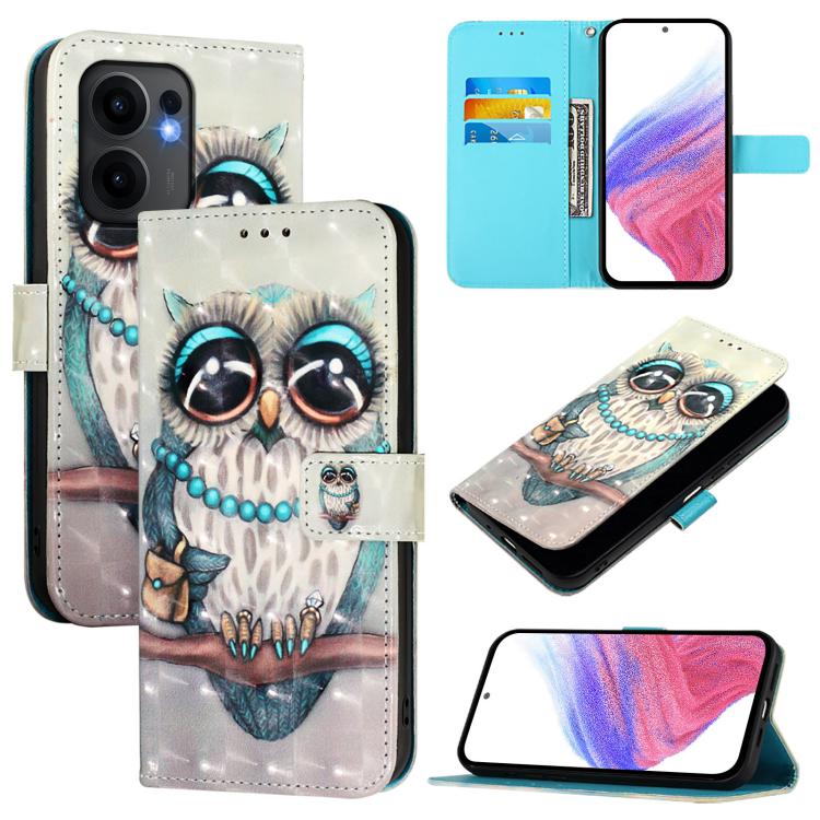 3D Painting Horizontal Flip Leather Phone Case, For OPPO A5 5G Global, For OPPO Reno13 F 5G Global, For OPPO A5 Pro China, For OPPO Find X8, For OPPO A80 5G EU Version / K12x 5G Global, For OPPO Reno12 F Global