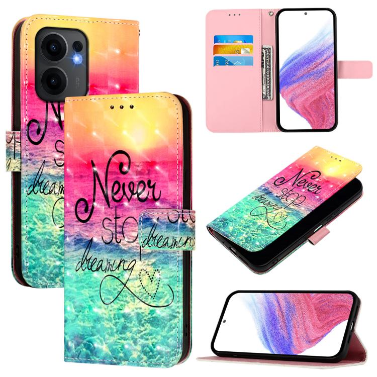 3D Painting Horizontal Flip Leather Phone Case, For OPPO A5 5G Global, For OPPO Reno13 F 5G Global, For OPPO A5 Pro China, For OPPO Find X8, For OPPO A80 5G EU Version / K12x 5G Global, For OPPO Reno12 F Global