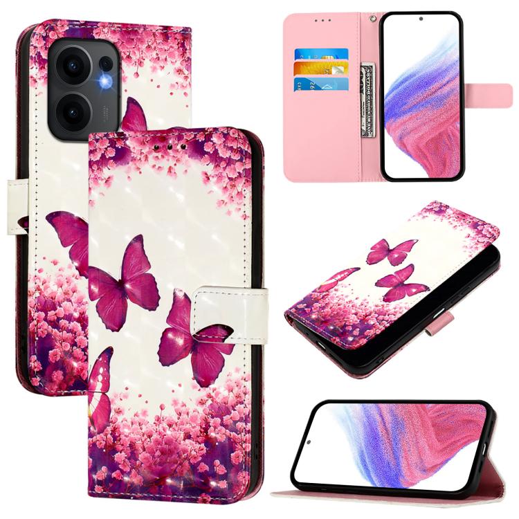 3D Painting Horizontal Flip Leather Phone Case, For OPPO A5 5G Global, For OPPO Reno13 F 5G Global, For OPPO A5 Pro China, For OPPO Find X8, For OPPO A80 5G EU Version / K12x 5G Global, For OPPO Reno12 F Global