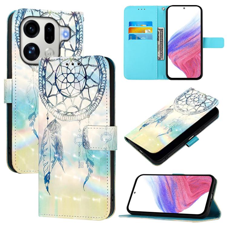 3D Painting Horizontal Flip Leather Phone Case, For OPPO Find X9s Pro, For OPPO Find X9 Ultra, For OPPO Find X9, For OPPO Find X9 Pro, For OPPO Reno14 F 5G, For OPPO A79 5G