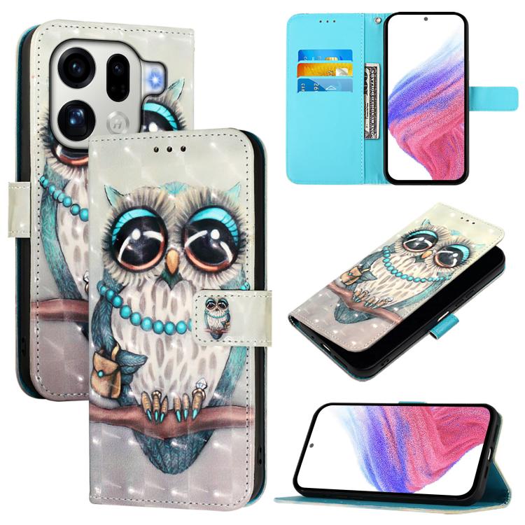 3D Painting Horizontal Flip Leather Phone Case, For OPPO Find X9s Pro, For OPPO Find X9 Ultra, For OPPO Find X9, For OPPO Find X9 Pro, For OPPO Reno14 F 5G, For OPPO A79 5G