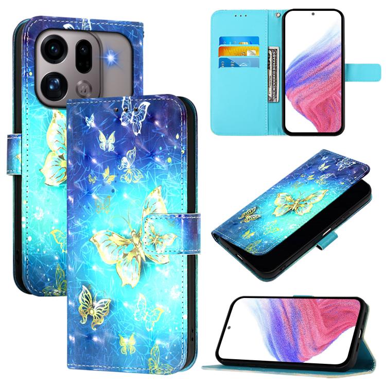 3D Painting Horizontal Flip Leather Phone Case, For OPPO Find X9s Pro, For OPPO Find X9 Ultra, For OPPO Find X9, For OPPO Find X9 Pro, For OPPO Reno14 F 5G, For OPPO A79 5G