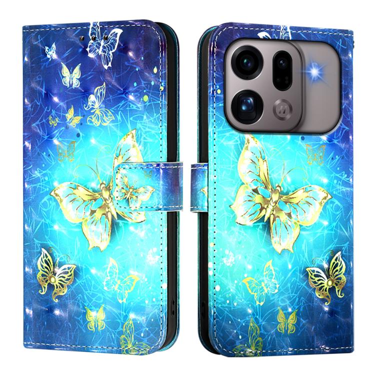3D Painting Horizontal Flip Leather Phone Case, For OPPO Find X9s Pro, For OPPO Find X9 Ultra, For OPPO Find X9, For OPPO Find X9 Pro, For OPPO Reno14 F 5G, For OPPO A79 5G