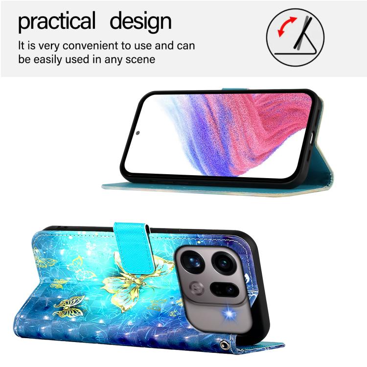 3D Painting Horizontal Flip Leather Phone Case, For OPPO Find X9s Pro, For OPPO Find X9 Ultra, For OPPO Find X9, For OPPO Find X9 Pro, For OPPO Reno14 F 5G, For OPPO A79 5G