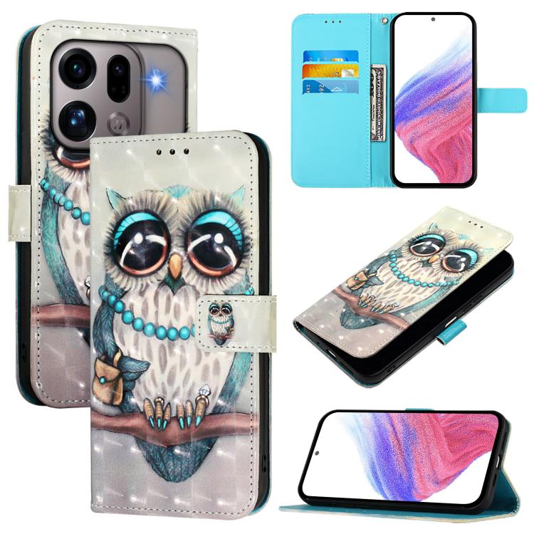 3D Painting Horizontal Flip Leather Phone Case, For OPPO Find X9s Pro, For OPPO Find X9 Ultra, For OPPO Find X9, For OPPO Find X9 Pro, For OPPO Reno14 F 5G, For OPPO A79 5G