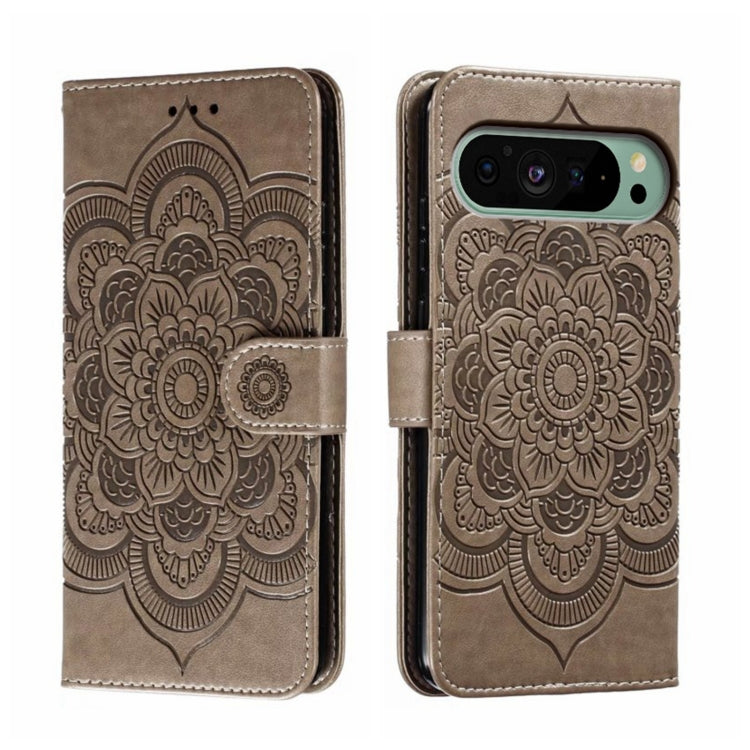 Sun Mandala Embossing Pattern Phone Leather Case, For Google Pixel 9a, For Google Pixel 9 Pro, For Google Pixel 9, For Google Pixel 8A, For Google Pixel 8 Pro, For Google Pixel 8