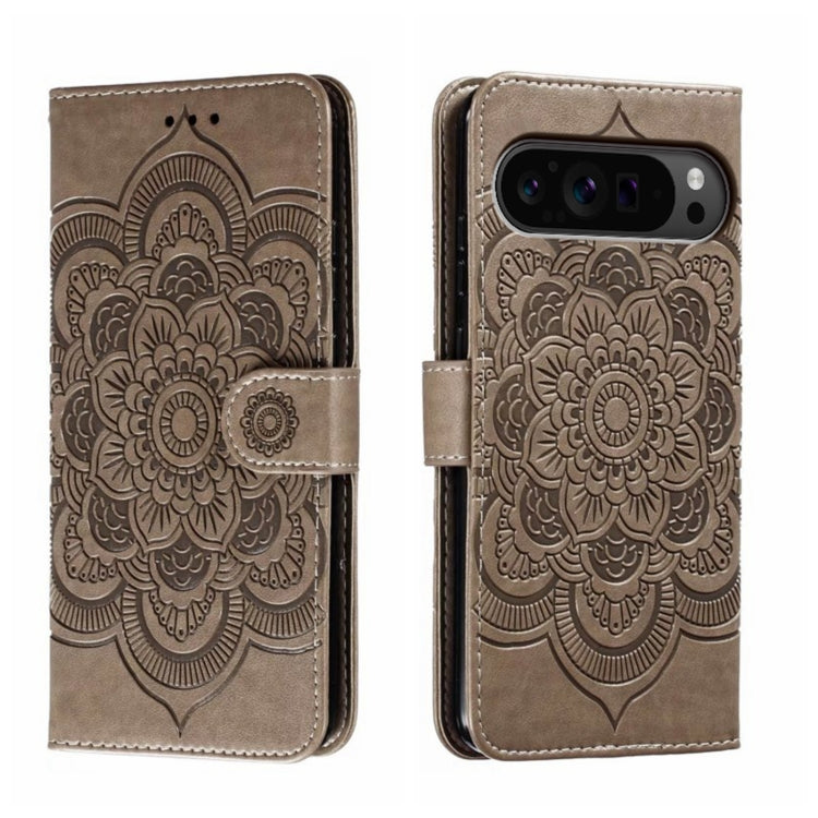 Sun Mandala Embossing Pattern Phone Leather Case, For Google Pixel 9a, For Google Pixel 9 Pro, For Google Pixel 9, For Google Pixel 8A, For Google Pixel 8 Pro, For Google Pixel 8
