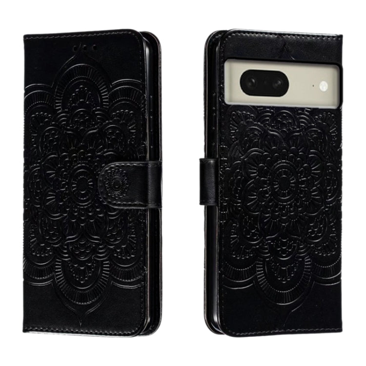 Sun Mandala Embossing Pattern Phone Leather Case, For Google Pixel 9a, For Google Pixel 9 Pro, For Google Pixel 9, For Google Pixel 8A, For Google Pixel 8 Pro, For Google Pixel 8