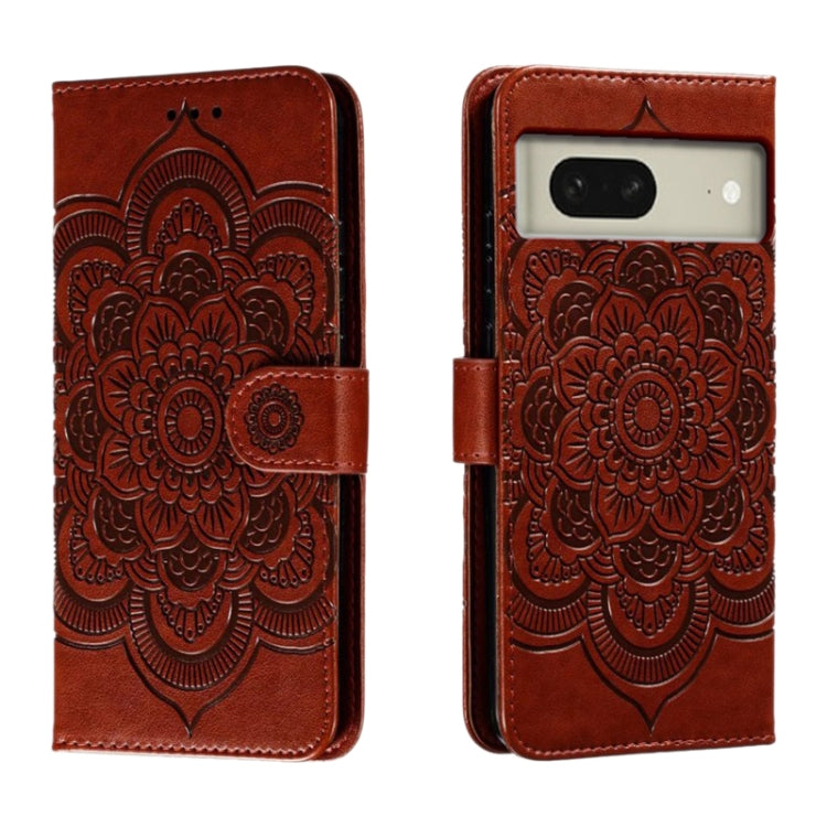 Sun Mandala Embossing Pattern Phone Leather Case, For Google Pixel 9a, For Google Pixel 9 Pro, For Google Pixel 9, For Google Pixel 8A, For Google Pixel 8 Pro, For Google Pixel 8