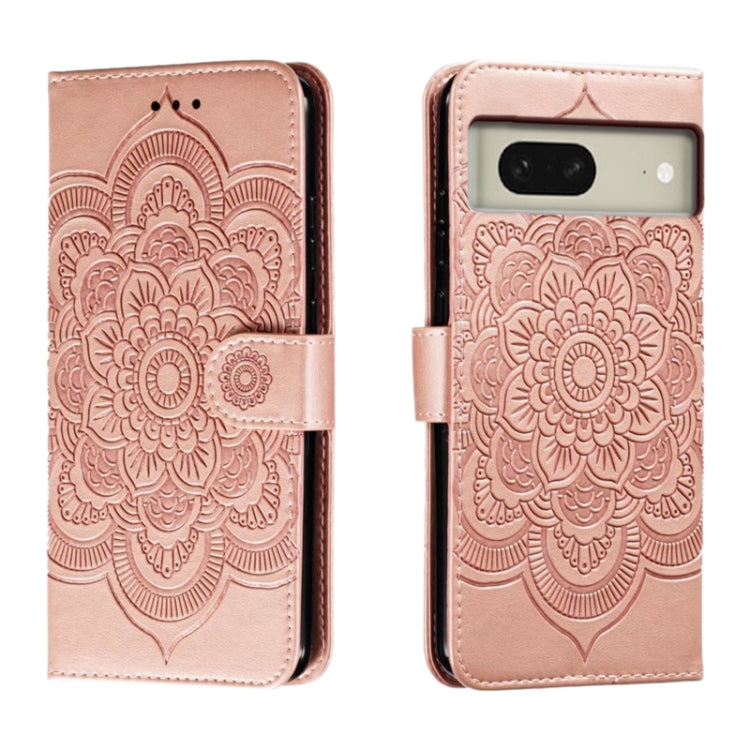 Sun Mandala Embossing Pattern Phone Leather Case, For Google Pixel 9a, For Google Pixel 9 Pro, For Google Pixel 9, For Google Pixel 8A, For Google Pixel 8 Pro, For Google Pixel 8