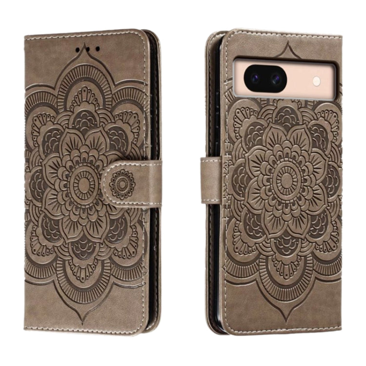 Sun Mandala Embossing Pattern Phone Leather Case, For Google Pixel 9a, For Google Pixel 9 Pro, For Google Pixel 9, For Google Pixel 8A, For Google Pixel 8 Pro, For Google Pixel 8