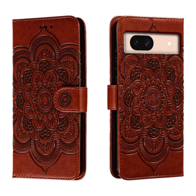 Sun Mandala Embossing Pattern Phone Leather Case, For Google Pixel 9a, For Google Pixel 9 Pro, For Google Pixel 9, For Google Pixel 8A, For Google Pixel 8 Pro, For Google Pixel 8