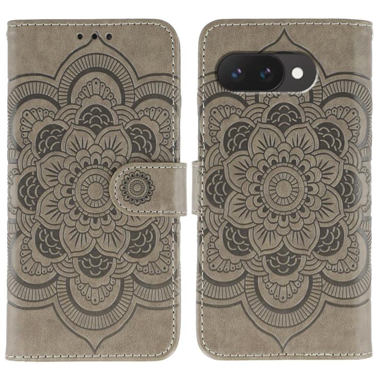 Sun Mandala Embossing Pattern Phone Leather Case, For Google Pixel 9a, For Google Pixel 9 Pro, For Google Pixel 9, For Google Pixel 8A, For Google Pixel 8 Pro, For Google Pixel 8