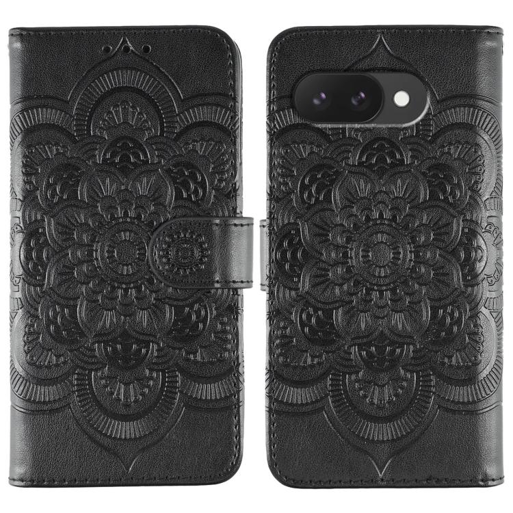 Sun Mandala Embossing Pattern Phone Leather Case, For Google Pixel 9a, For Google Pixel 9 Pro, For Google Pixel 9, For Google Pixel 8A, For Google Pixel 8 Pro, For Google Pixel 8