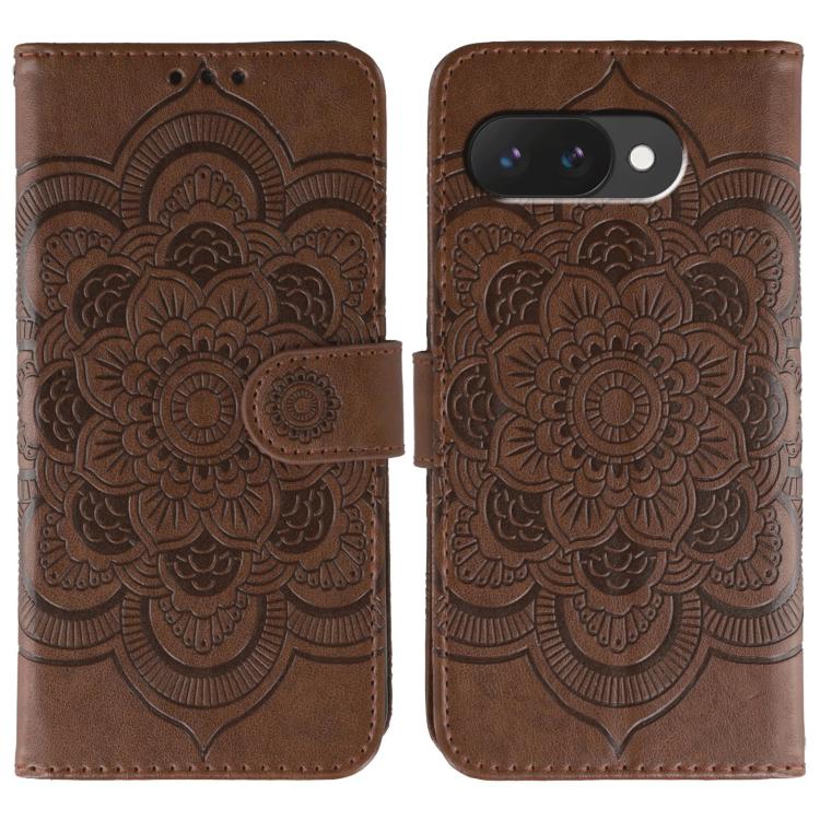 Sun Mandala Embossing Pattern Phone Leather Case, For Google Pixel 9a, For Google Pixel 9 Pro, For Google Pixel 9, For Google Pixel 8A, For Google Pixel 8 Pro, For Google Pixel 8