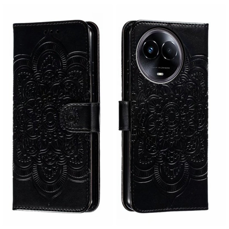 Sun Mandala Embossing Pattern Phone Leather Case, For Realme 14 Pro+, For Realme 14 Pro, For Realme 14x, For Realme GT7 Pro, For Realme 11 5G, For Realme C53
