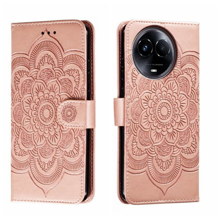 Sun Mandala Embossing Pattern Phone Leather Case, For Realme 14 Pro+, For Realme 14 Pro, For Realme 14x, For Realme GT7 Pro, For Realme 11 5G, For Realme C53