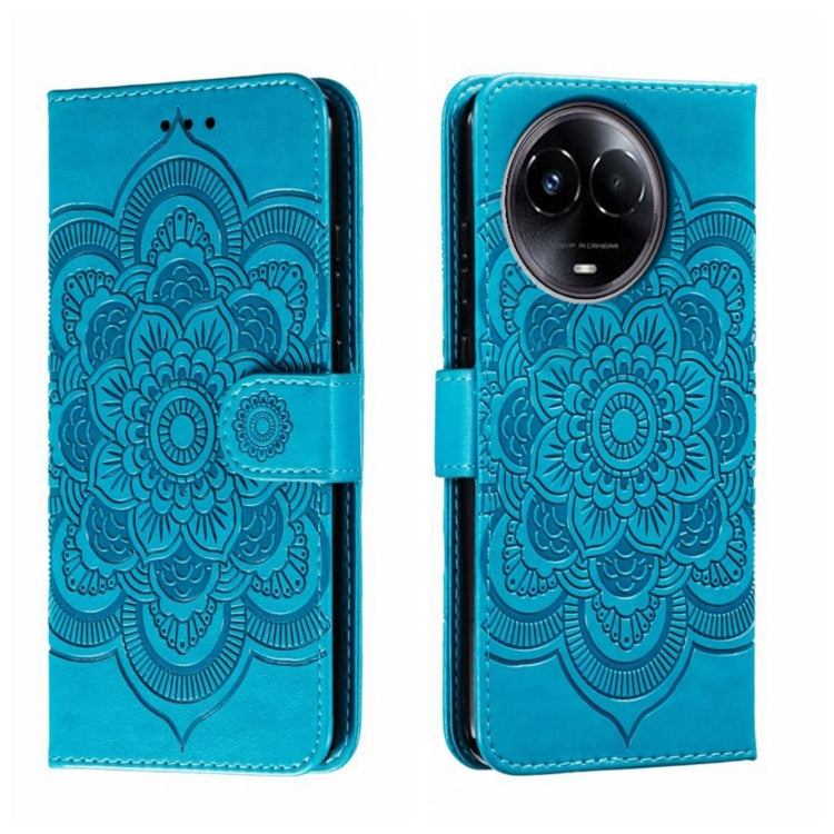 Sun Mandala Embossing Pattern Phone Leather Case, For Realme 14 Pro+, For Realme 14 Pro, For Realme 14x, For Realme GT7 Pro, For Realme 11 5G, For Realme C53