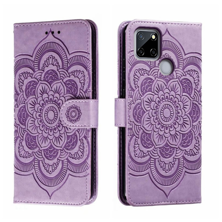 Sun Mandala Embossing Pattern Phone Leather Case, For Realme 11 Pro, For Realme C15 / C25 / Narzo 30A, For Realme C12