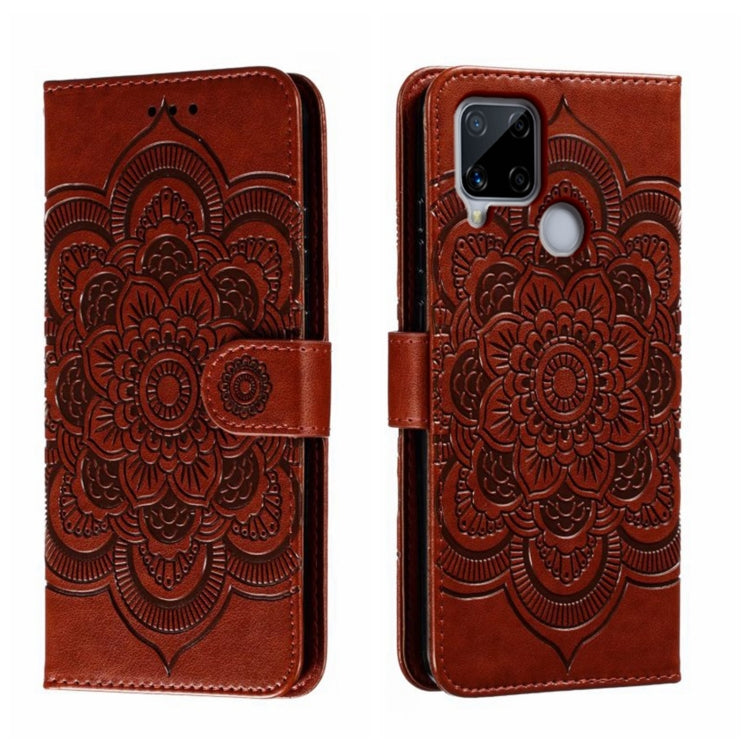 Sun Mandala Embossing Pattern Phone Leather Case, For Realme 11 Pro, For Realme C15 / C25 / Narzo 30A, For Realme C12