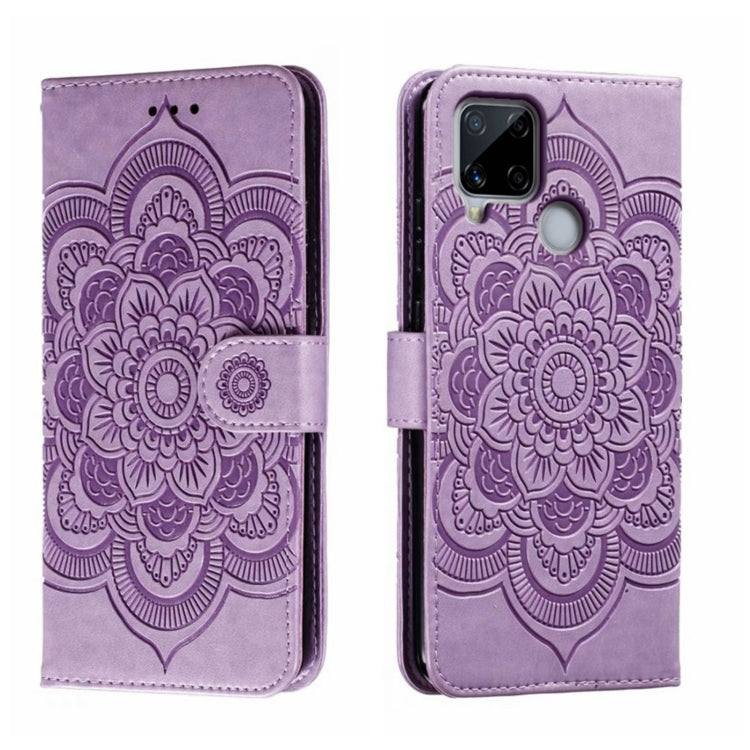 Sun Mandala Embossing Pattern Phone Leather Case, For Realme 11 Pro, For Realme C15 / C25 / Narzo 30A, For Realme C12
