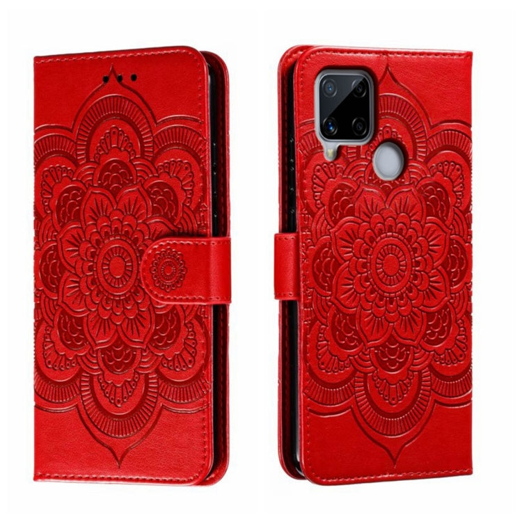 Sun Mandala Embossing Pattern Phone Leather Case, For Realme 14 Pro+, For Realme 14 Pro, For Realme 14x, For Realme GT7 Pro, For Realme 11 5G, For Realme C53