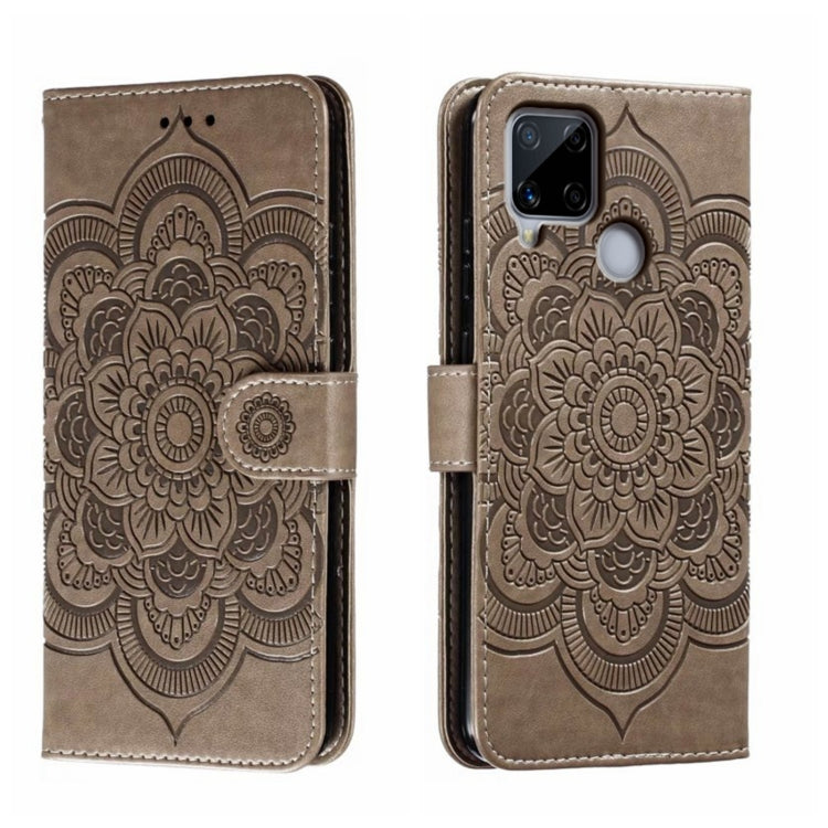 Sun Mandala Embossing Pattern Phone Leather Case, For Realme 14 Pro+, For Realme 14 Pro, For Realme 14x, For Realme GT7 Pro, For Realme 11 5G, For Realme C53