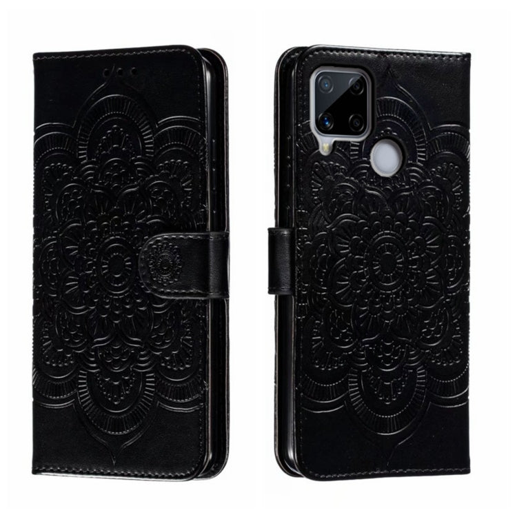 Sun Mandala Embossing Pattern Phone Leather Case, For Realme 14 Pro+, For Realme 14 Pro, For Realme 14x, For Realme GT7 Pro, For Realme 11 5G, For Realme C53