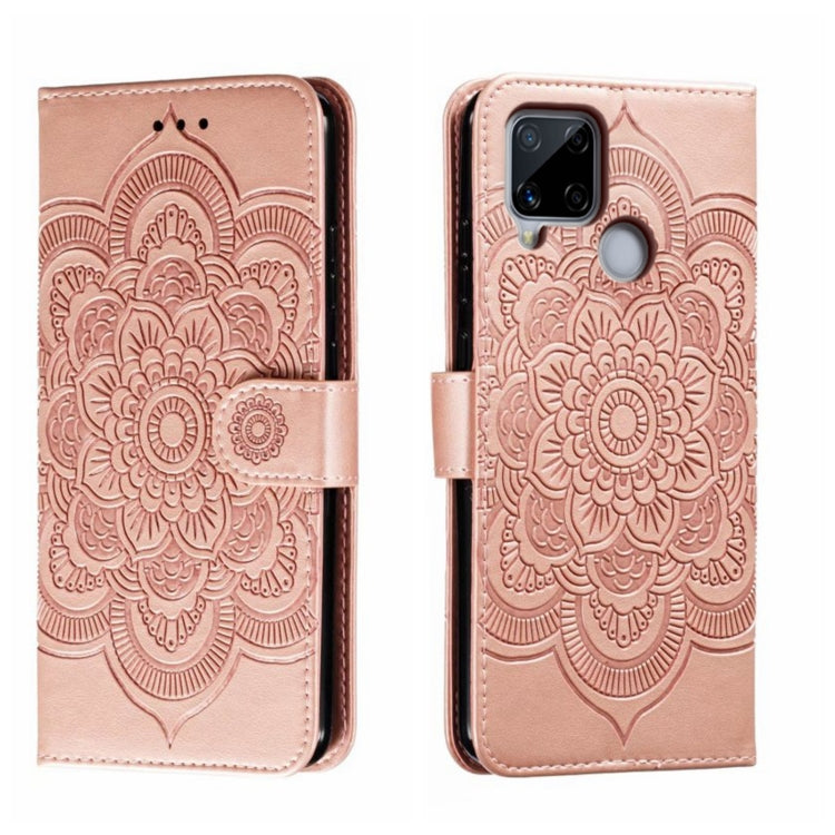 Sun Mandala Embossing Pattern Phone Leather Case, For Realme 14 Pro+, For Realme 14 Pro, For Realme 14x, For Realme GT7 Pro, For Realme 11 5G, For Realme C53