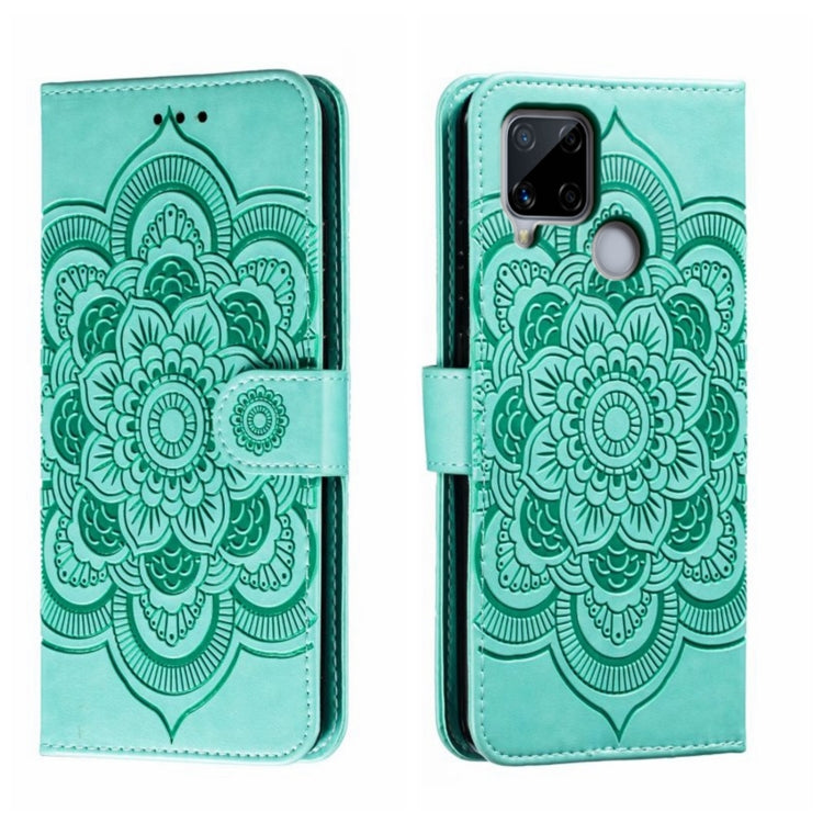 Sun Mandala Embossing Pattern Phone Leather Case, For Realme 14 Pro+, For Realme 14 Pro, For Realme 14x, For Realme GT7 Pro, For Realme 11 5G, For Realme C53