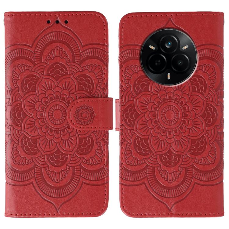 Sun Mandala Embossing Pattern Phone Leather Case, For Realme 14 Pro+, For Realme 14 Pro, For Realme 14x, For Realme GT7 Pro, For Realme 11 5G, For Realme C53