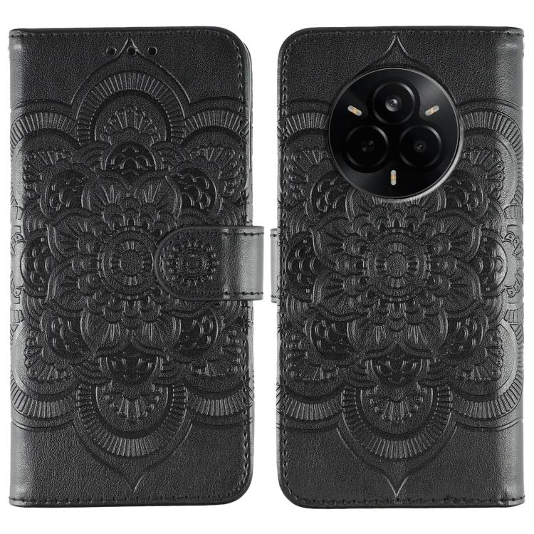 Sun Mandala Embossing Pattern Phone Leather Case, For Realme 14 Pro+, For Realme 14 Pro, For Realme 14x, For Realme GT7 Pro, For Realme 11 5G, For Realme C53