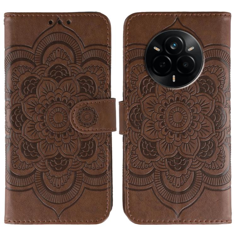 Sun Mandala Embossing Pattern Phone Leather Case, For Realme 14 Pro+, For Realme 14 Pro, For Realme 14x, For Realme GT7 Pro, For Realme 11 5G, For Realme C53