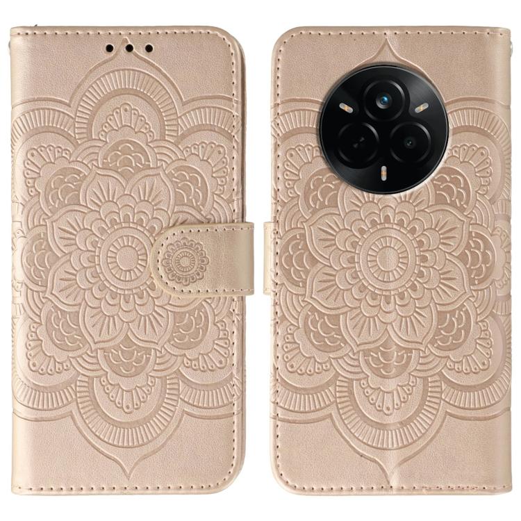 Sun Mandala Embossing Pattern Phone Leather Case, For Realme 14 Pro+, For Realme 14 Pro, For Realme 14x, For Realme GT7 Pro, For Realme 11 5G, For Realme C53
