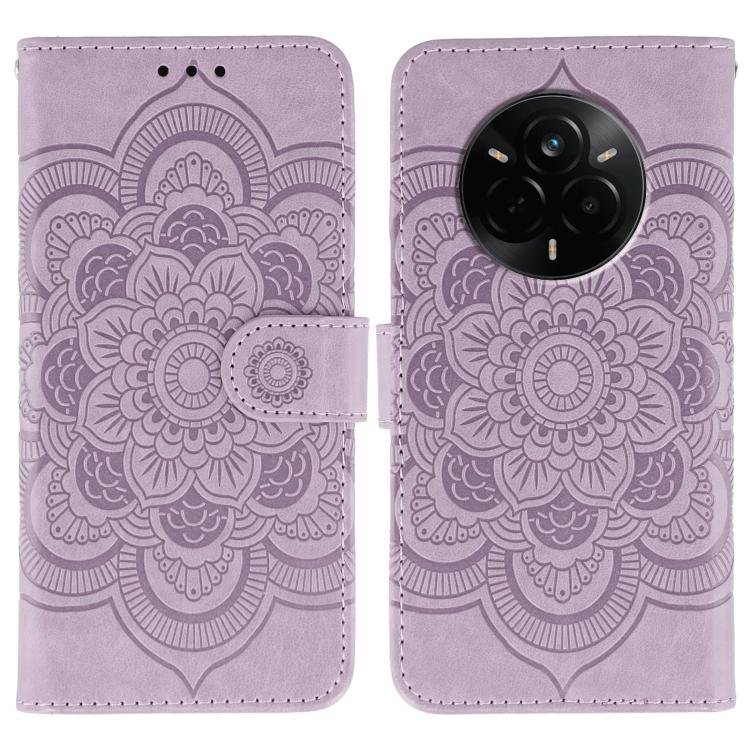 Sun Mandala Embossing Pattern Phone Leather Case, For Realme 14 Pro+, For Realme 14 Pro, For Realme 14x, For Realme GT7 Pro, For Realme 11 5G, For Realme C53