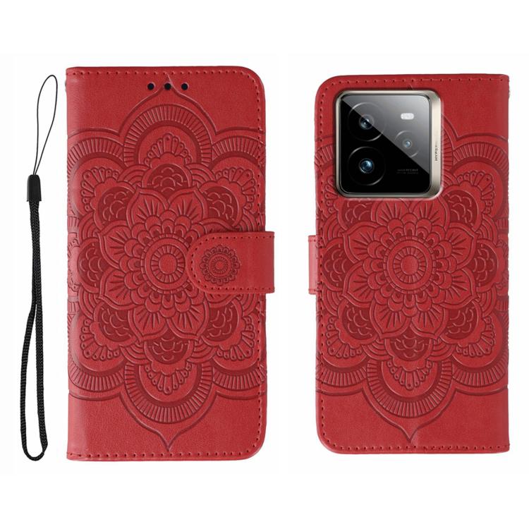 Sun Mandala Embossing Pattern Phone Leather Case, For Realme 14 Pro+, For Realme 14 Pro, For Realme 14x, For Realme GT7 Pro, For Realme 11 5G, For Realme C53