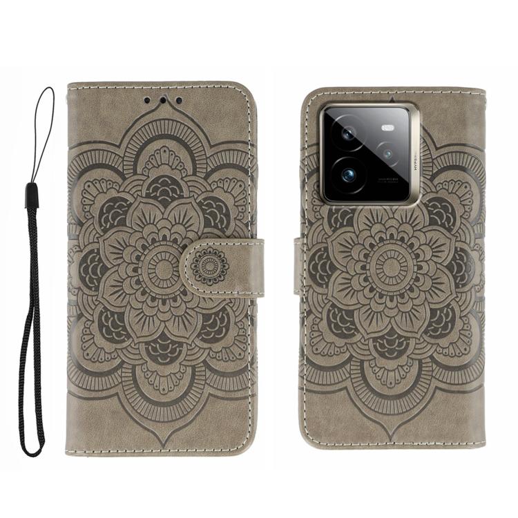 Sun Mandala Embossing Pattern Phone Leather Case, For Realme 14 Pro+, For Realme 14 Pro, For Realme 14x, For Realme GT7 Pro, For Realme 11 5G, For Realme C53