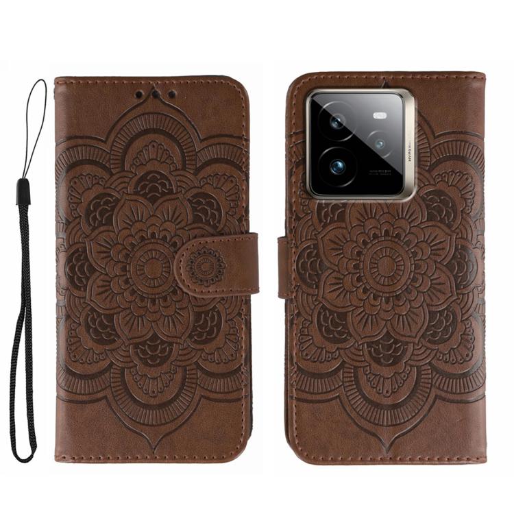Sun Mandala Embossing Pattern Phone Leather Case, For Realme 14 Pro+, For Realme 14 Pro, For Realme 14x, For Realme GT7 Pro, For Realme 11 5G, For Realme C53