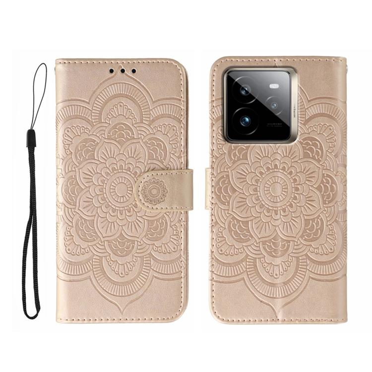 Sun Mandala Embossing Pattern Phone Leather Case, For Realme 14 Pro+, For Realme 14 Pro, For Realme 14x, For Realme GT7 Pro, For Realme 11 5G, For Realme C53