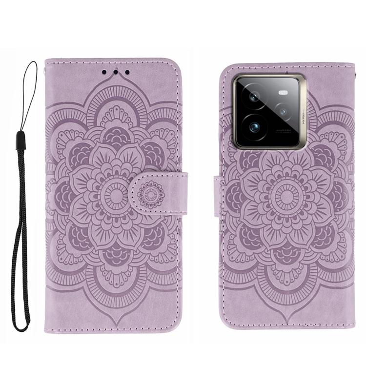 Sun Mandala Embossing Pattern Phone Leather Case, For Realme 14 Pro+, For Realme 14 Pro, For Realme 14x, For Realme GT7 Pro, For Realme 11 5G, For Realme C53