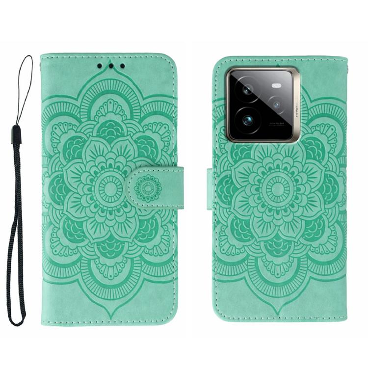 Sun Mandala Embossing Pattern Phone Leather Case, For Realme 14 Pro+, For Realme 14 Pro, For Realme 14x, For Realme GT7 Pro, For Realme 11 5G, For Realme C53